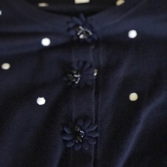Charter Club Navy polka dot cardigan (medium) - Picture 2 of 6